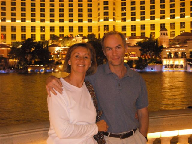 Kathy M and Jay in front of Bellagio - Vegas